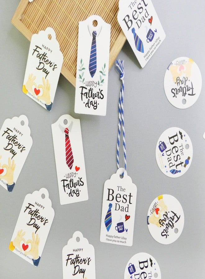 HADDIY Father's Day Gift Tags,60 Pcs Happy Father's Day Hanging Paper Tags with String Dad Labels for Gift Wrapping Supplies - Image 4
